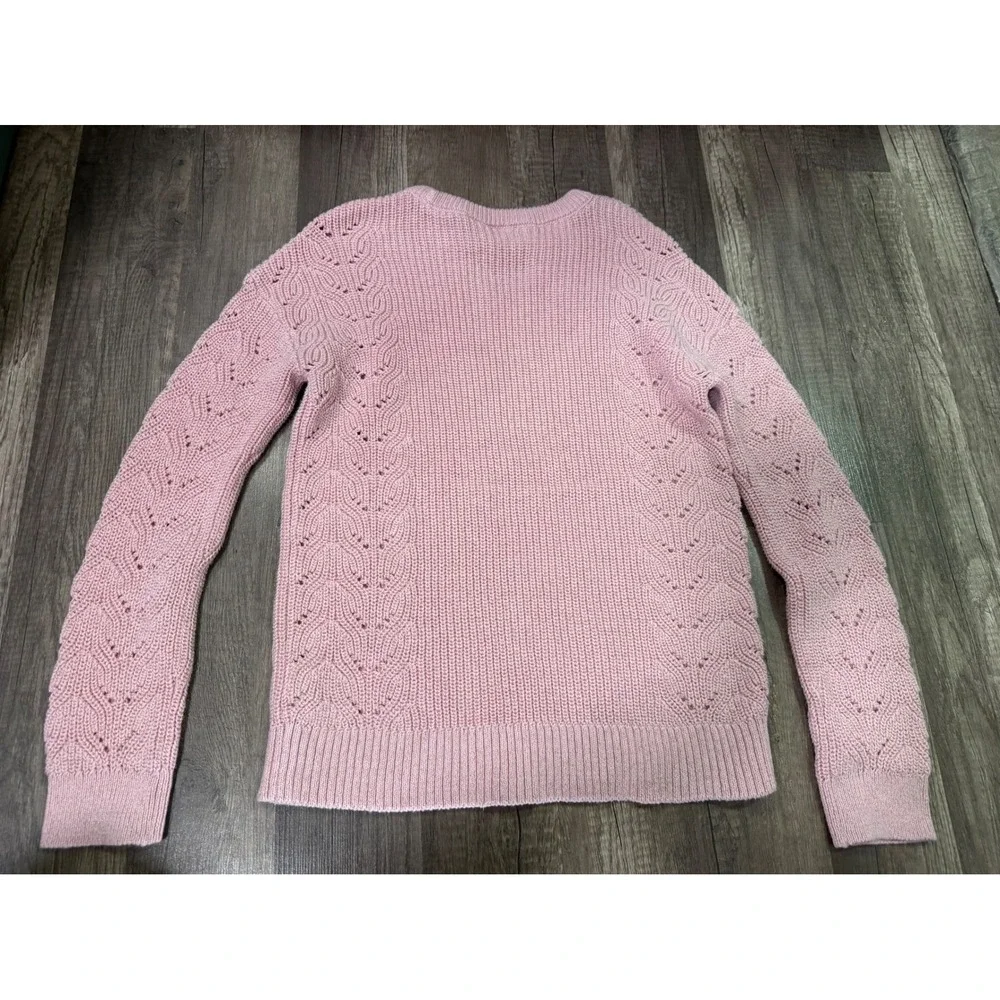 The Children's Place‎ Pink Glitter Keyhole Pointelle Knit Sweater Size 10/12